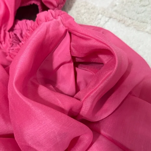 A New Day Puff Short Sleeve Cut Out Bubble A-Line Dress BARBIE PINK - Picture 11 of 13